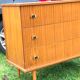 Commode pieds fuseau bois clair 1960