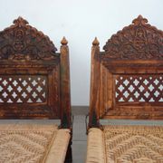 2 traditional Pida chairs, India, 1950s/60s