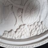 Large Chinese resin dish, carved patterns, signed