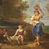 Peinture de paysage huile sur toile du 20ème siècle