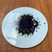 Mid-Century Danish wall plate with Crazy Bird design by Beth Breyen for Royal Copenhagen.