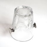 Crystal ice bucket and silver handles