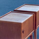 Set of 2 Danish oak bedside tables, 1940s