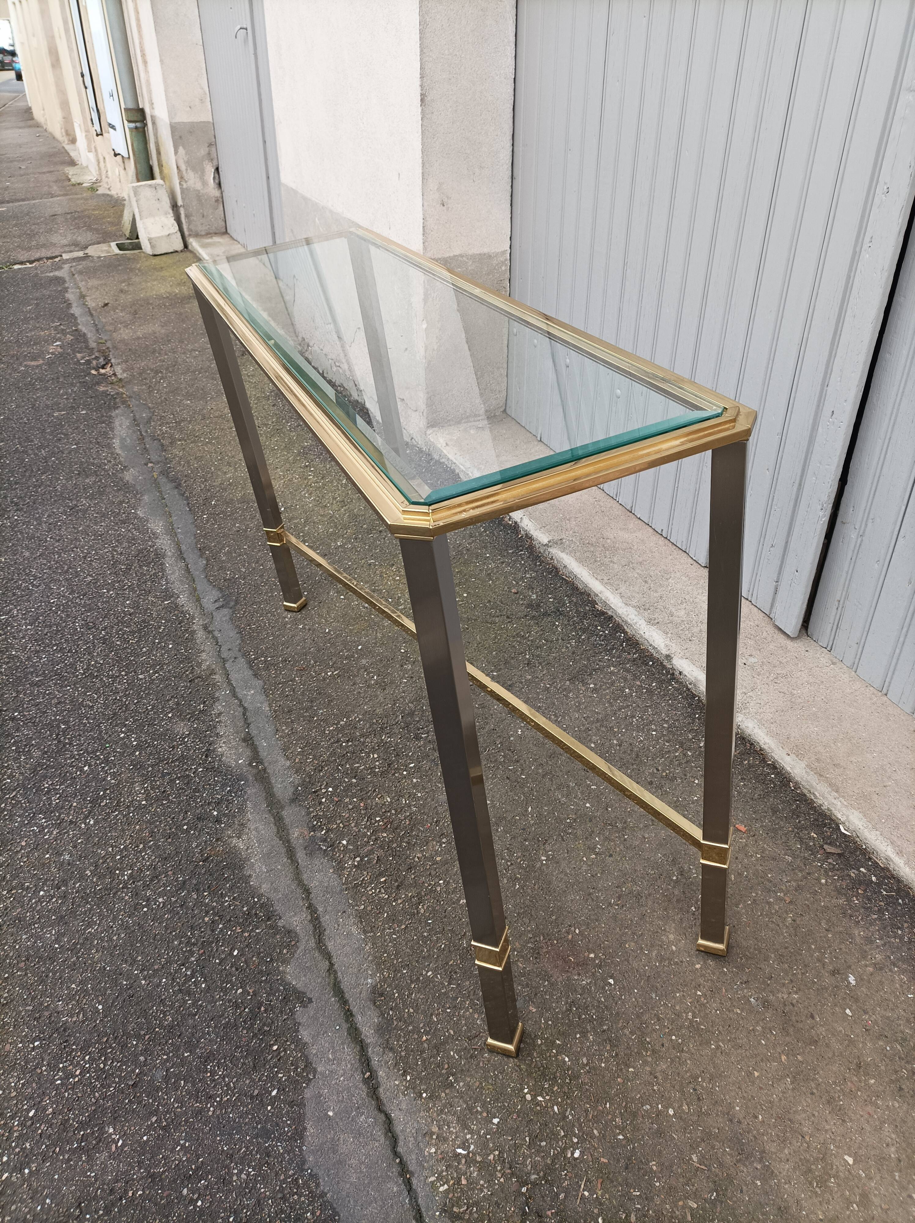 Console vintage métal et verre