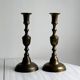 2 candlesticks, brass candlesticks, candle holders.