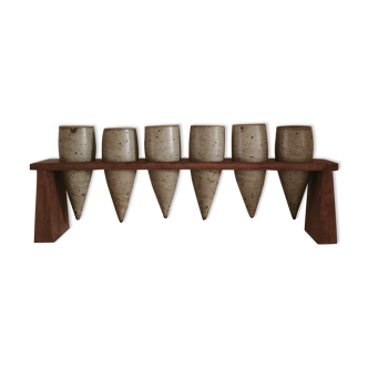 Sculpture 6 sandstone vases 1970