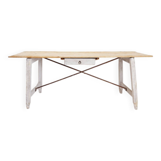 Grande table de ferme en bois massif