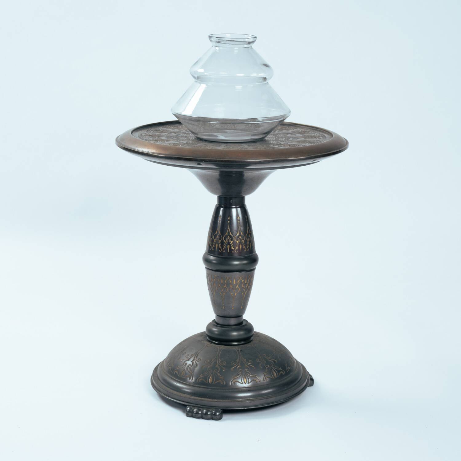 Dutch Art Nouveau occasional table with floral relief decor, 1920s
