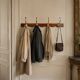 Wood and brass coat hook