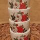 4 coquetiers décor floral, Arcopal, années 70s