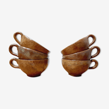 Set 6 cups handmade stoneware