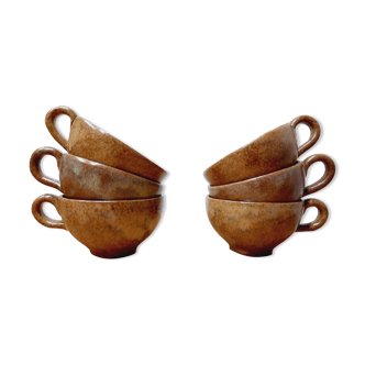 Set 6 cups handmade stoneware