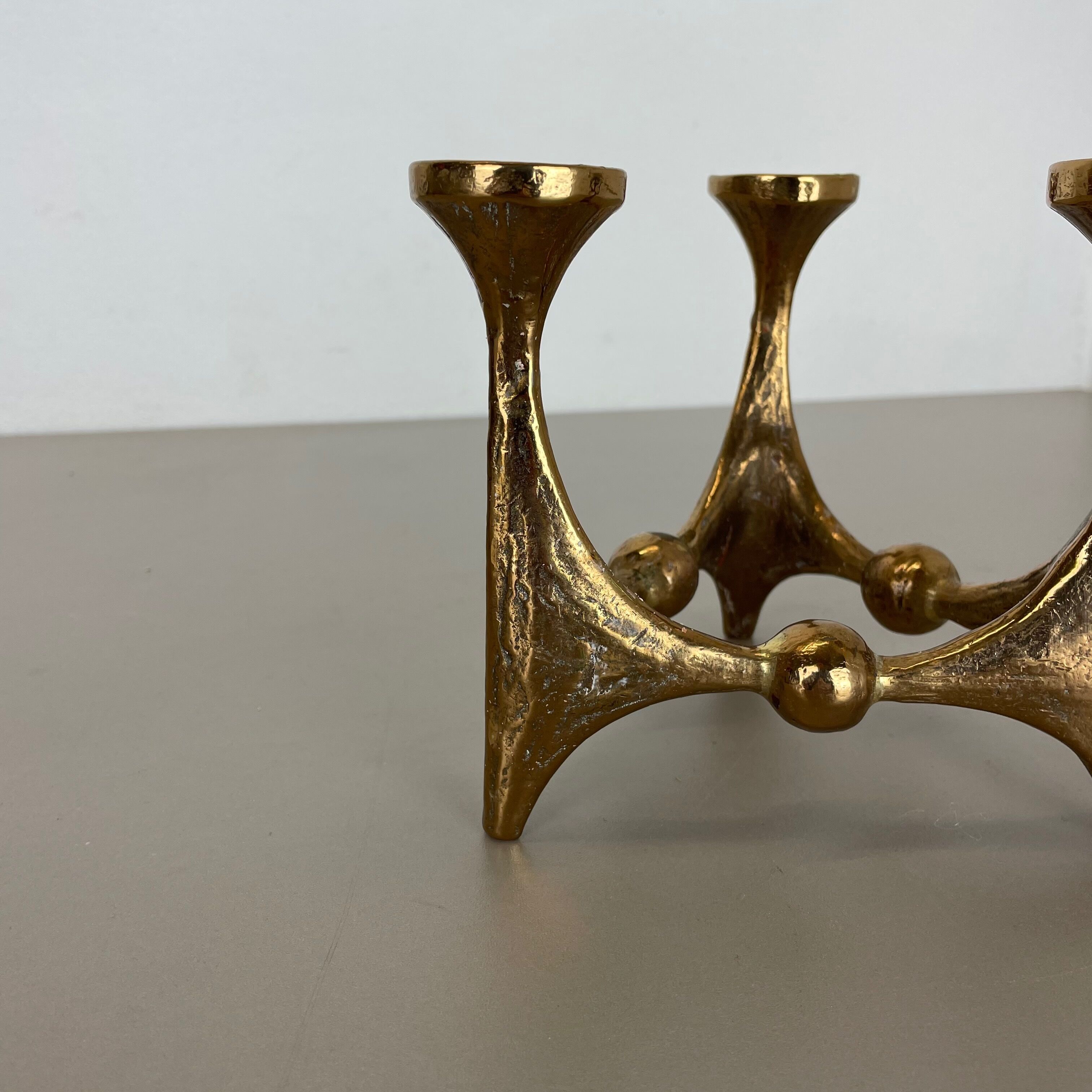 Midcentury Brutalist Bronze Candleholder by Michael Harjes, Germany, 1960s