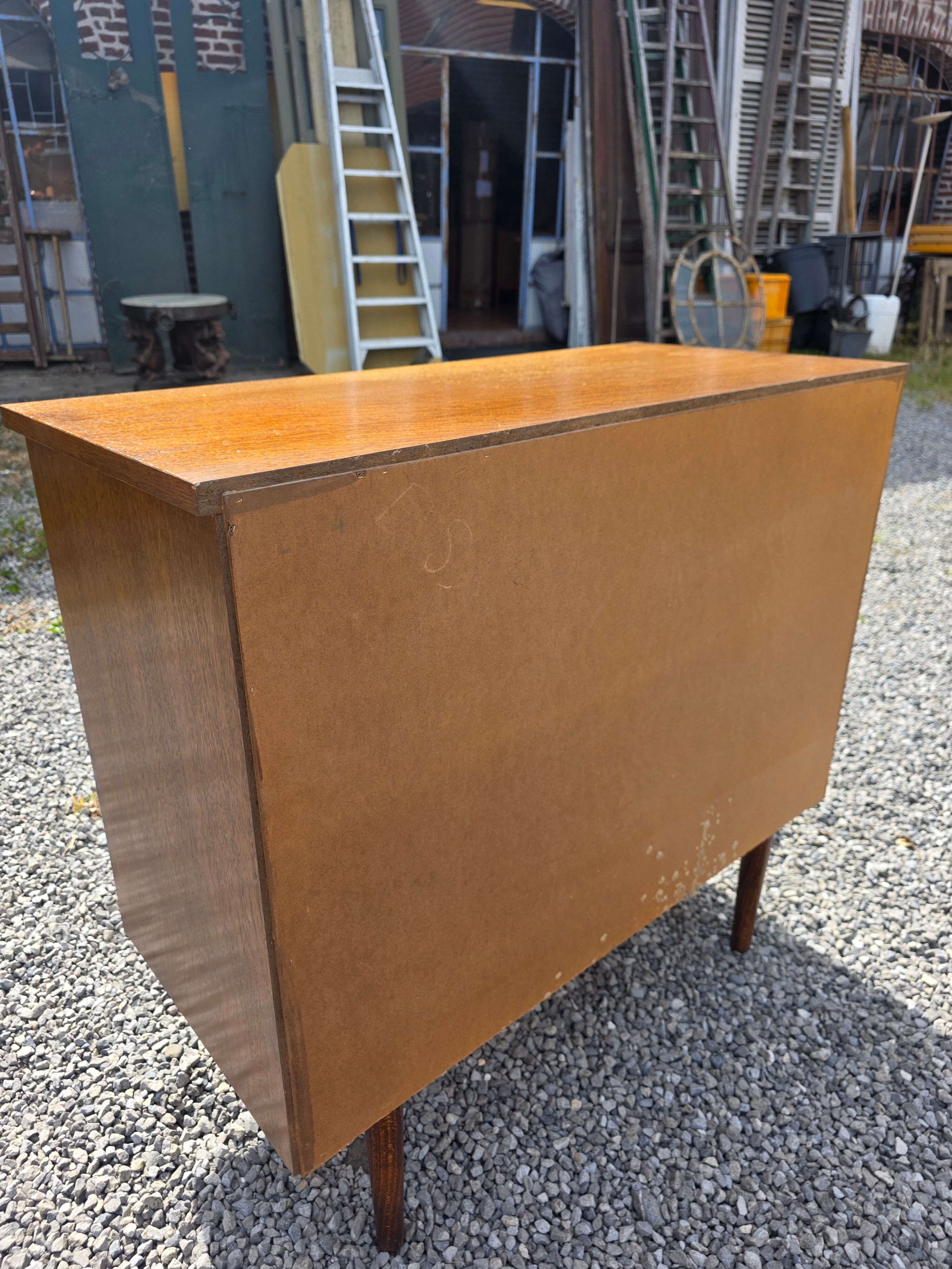 Vintage oak commode from the 1960s.