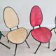Suite de 5 chaises années 50