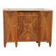 Buffet Art déco en noyer massif et placage – plateau marbre rose