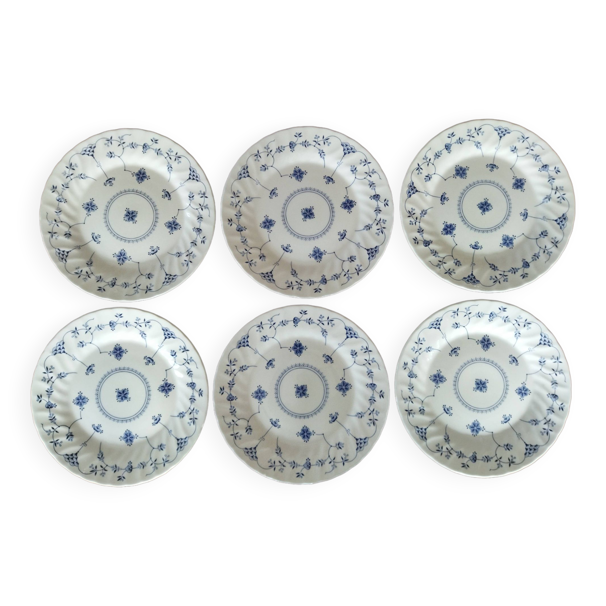 6 English dinner plates, Scandinavian decor