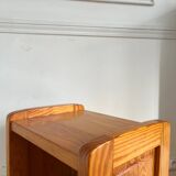 Vintage solid pine bedside table
