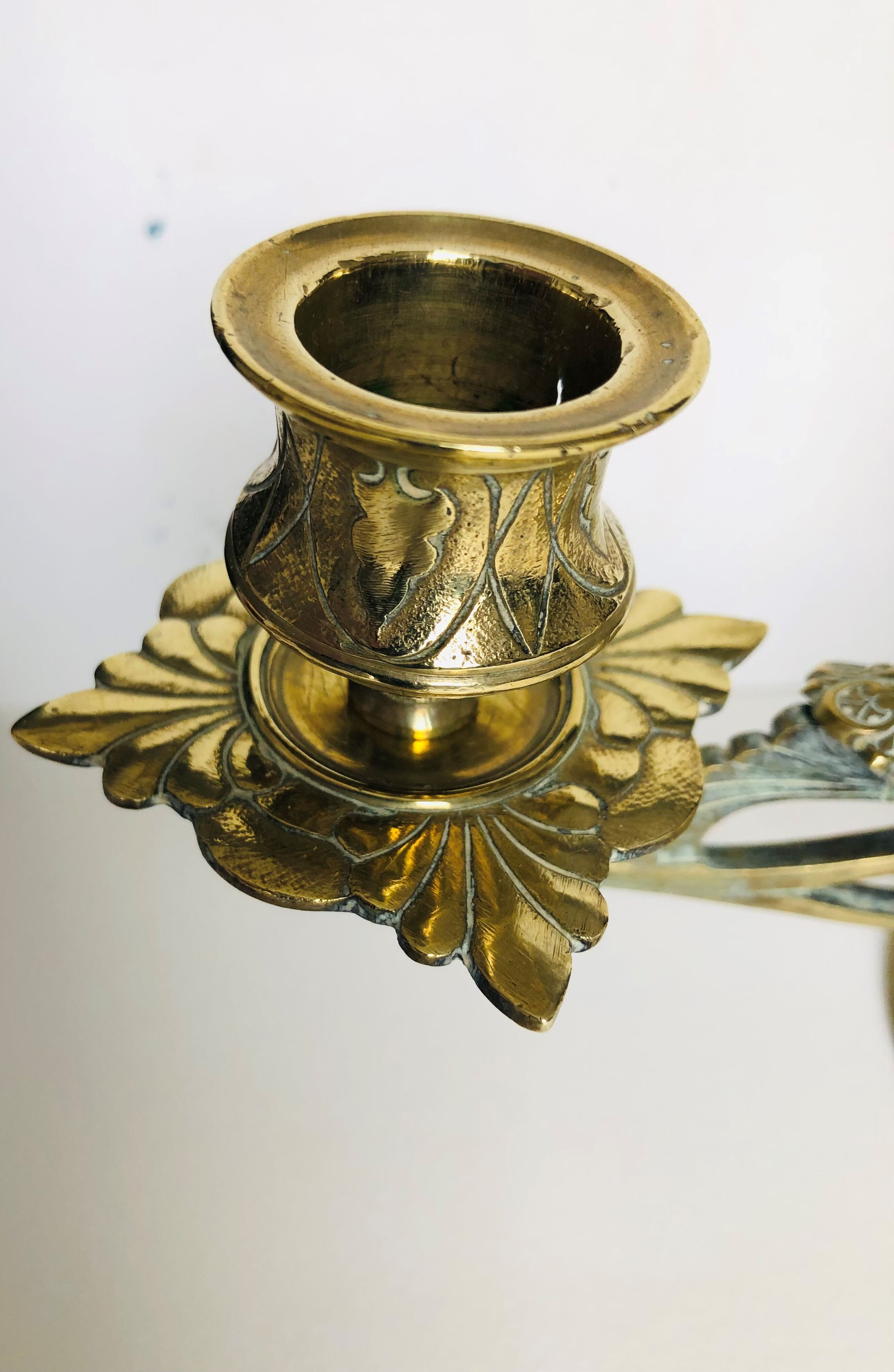 Golden bronze chandelier