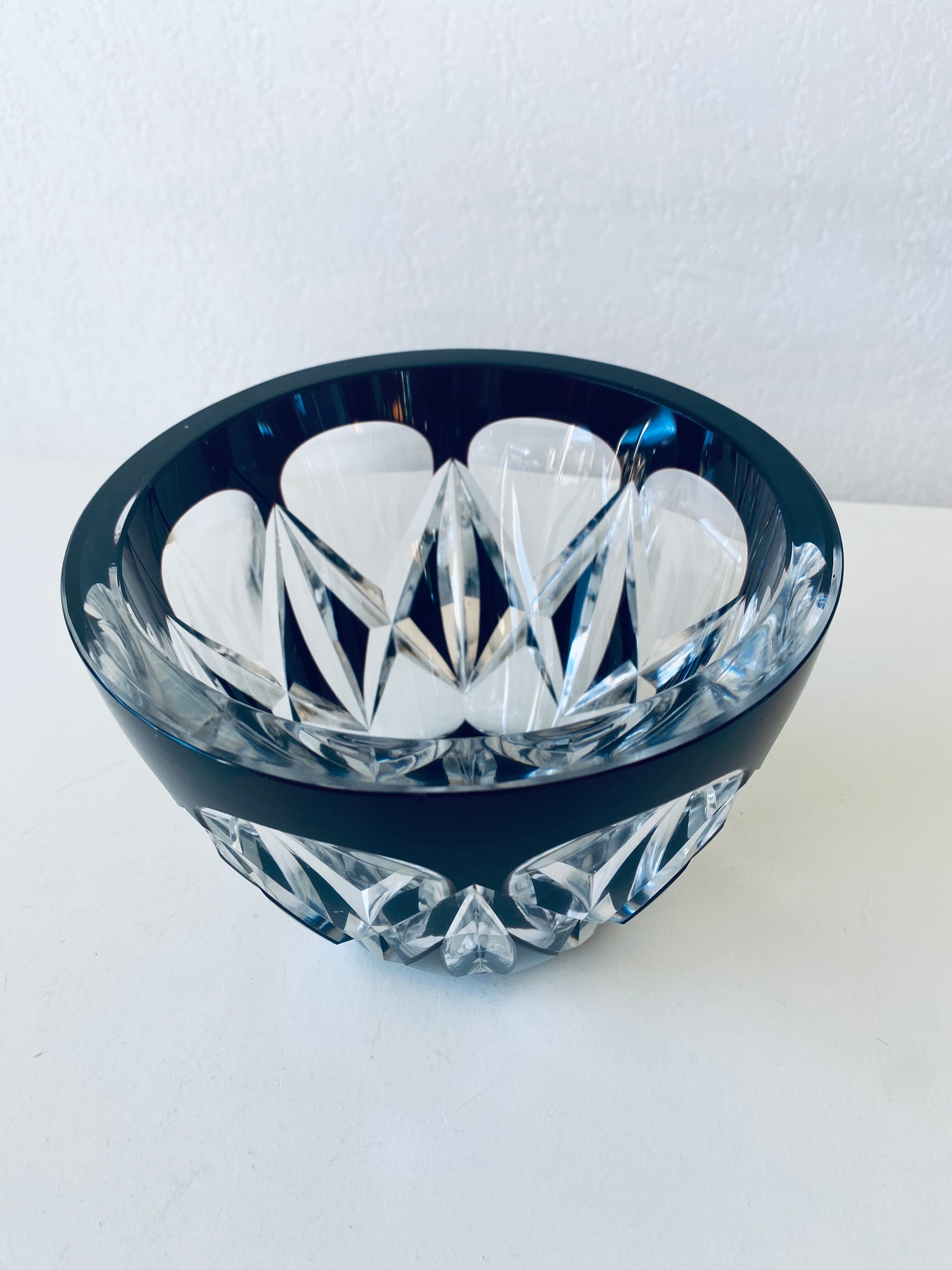 Antique carved crystal vase
