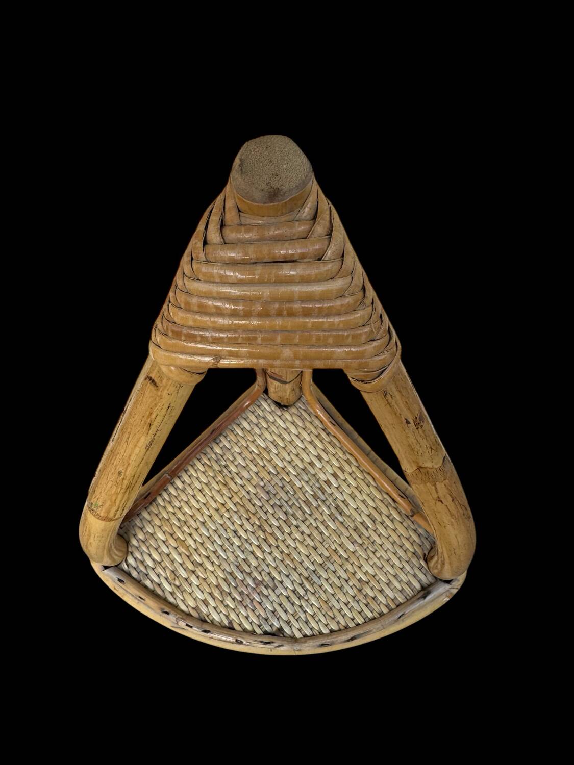 Rattan corner shelf from the 60s Italy