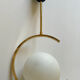 Suspension mid-century laiton et verre opalin