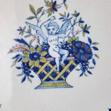 Antique French 19th Century Quimper 'First Mark HB' Plate Angel Cherub Deco