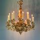 Carved and Gilded Wood Chandelier, 18 Arms of Light, Italy Circa 1880