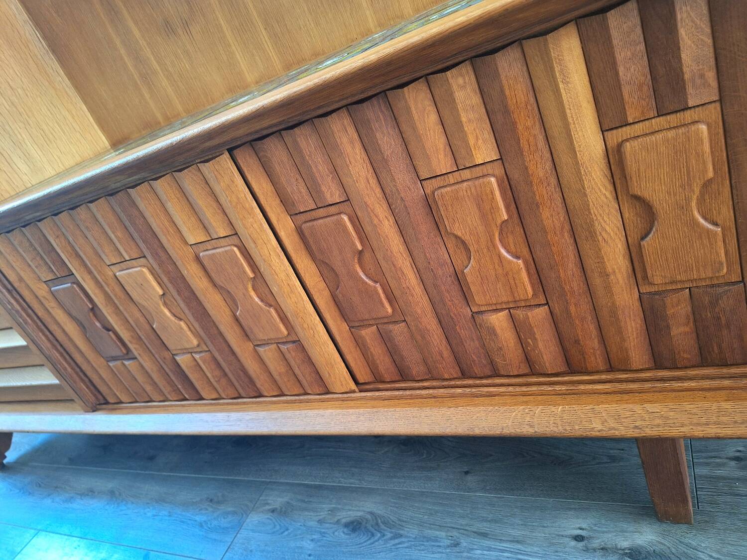 Guillerme et Chambron high sideboard, bar buffet, vintage secretary