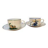 Limoges Deshoulieres breakfast cups and saucers