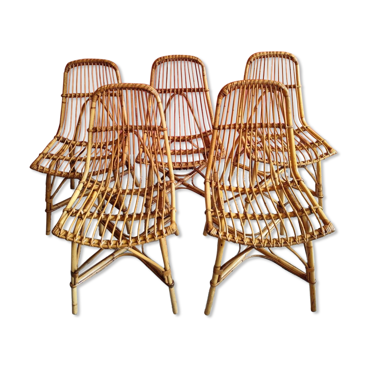 Chaises vintage en rotin