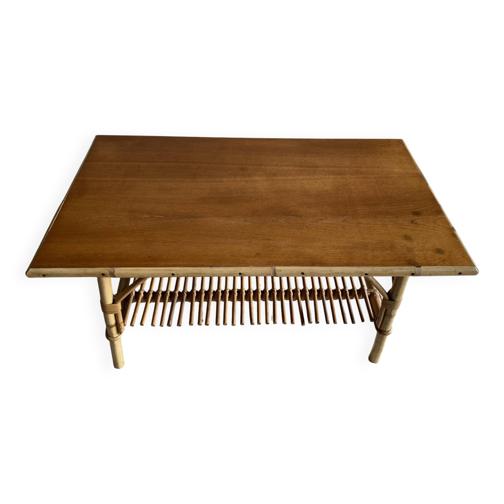 Vintage rattan coffee table