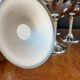Silver-plated metal wine glasses on stems from the 1970s.