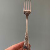 Series of 21 antique silver metal table forks