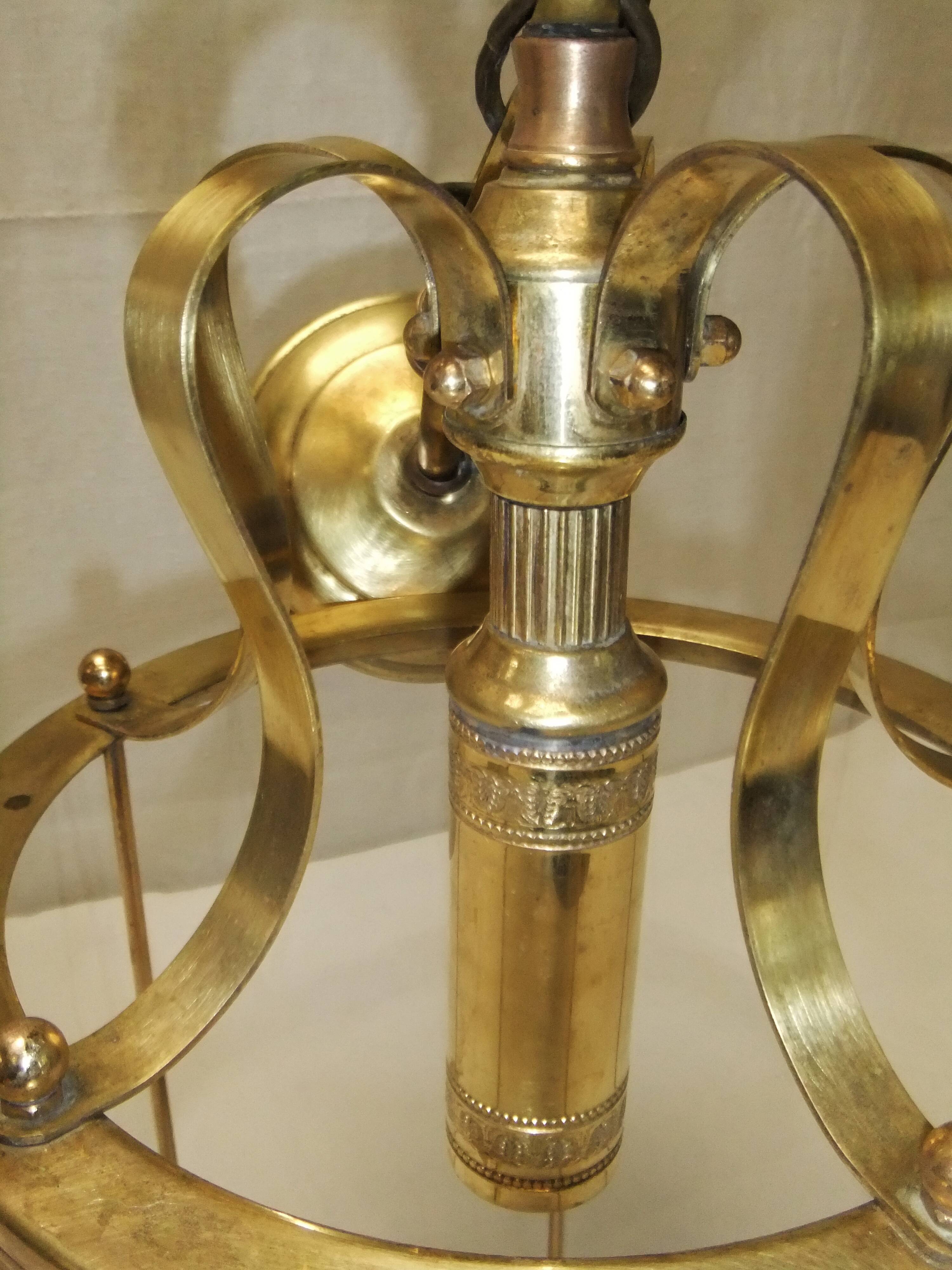 Antique glass cage lantern chandelier