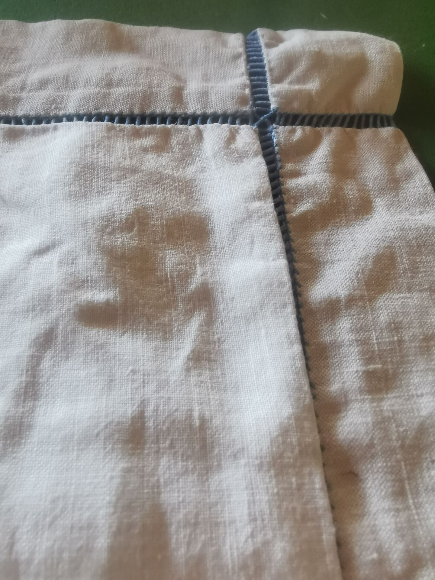 Pair of antique linen pillowcases with monogram
