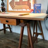 Former desk of architect work console table modernist vintage