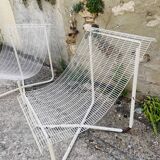 Paire fauteuils filaires 1980