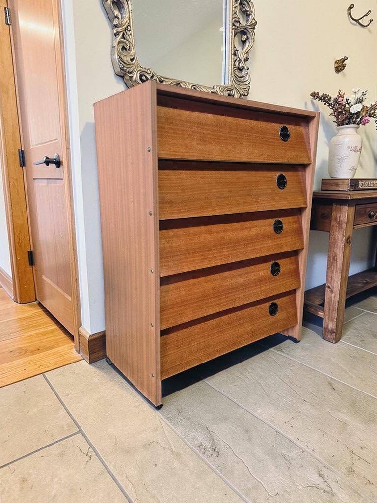 Vintage wooden shoe cabinet / drop-leaf cabinet
