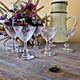 6 verres à pied en cristal ciselé