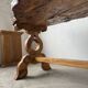 Table artisanale en orme massif, art populaire