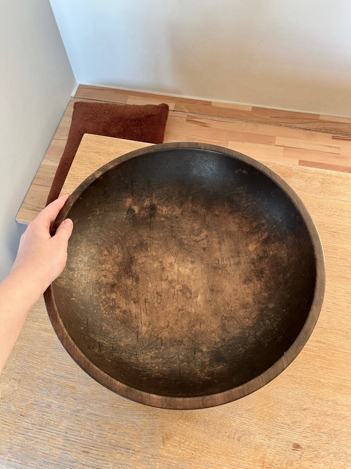 Large wooden bowl by Joshua Vogel at BCMT New York