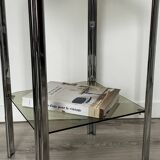 Old vintage smoked glass side table / end table