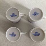 4 coffee cups and saucers