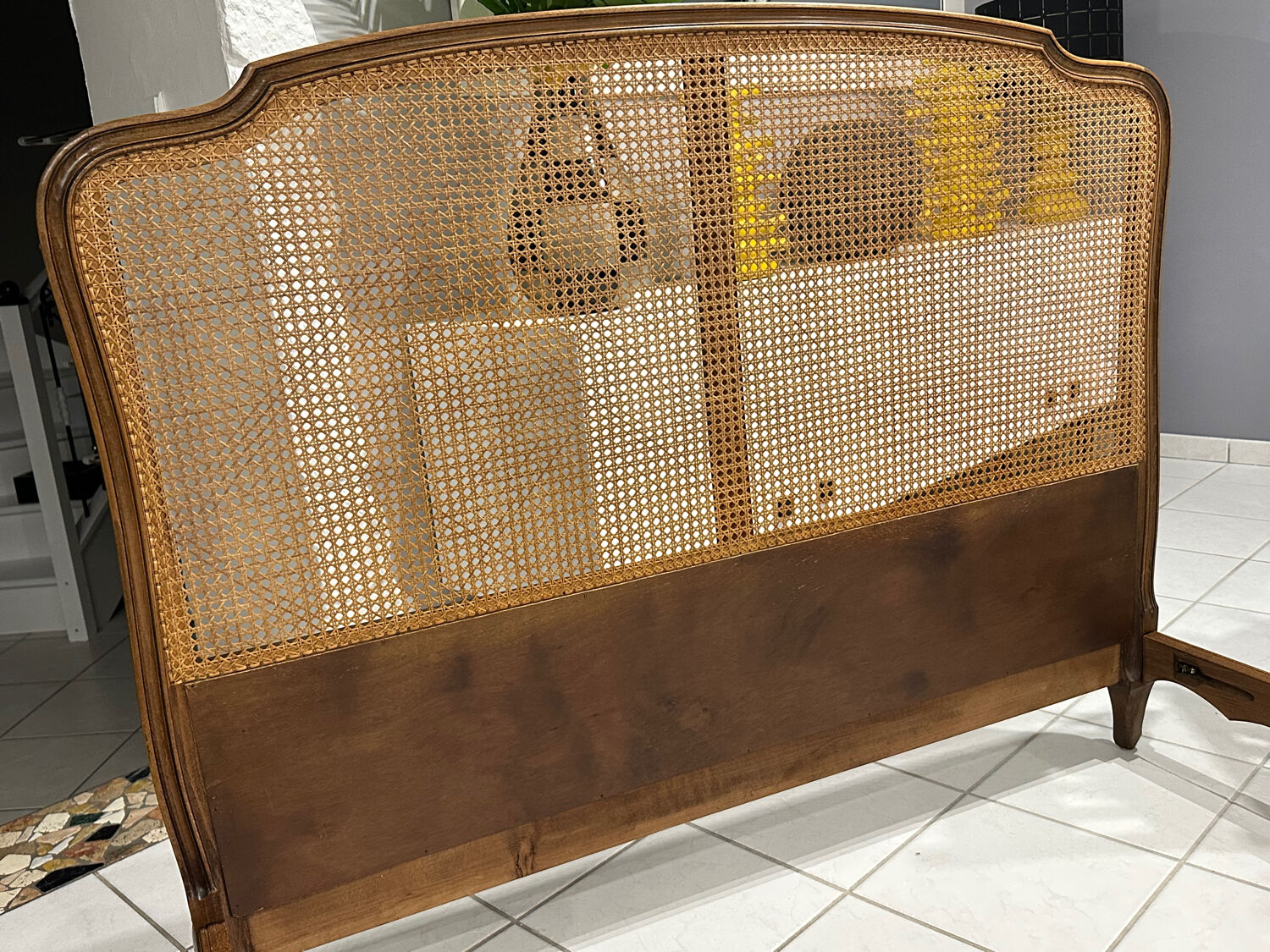Double wicker basket in Louis XV style, 1950.