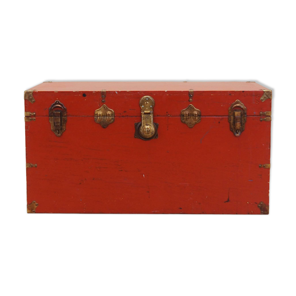Coffre scandinave rouge, années 1950