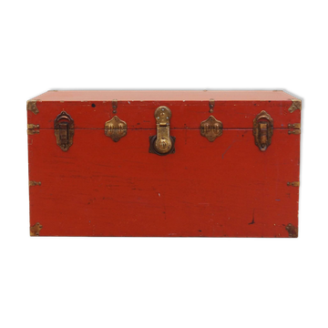 Coffre scandinave rouge, années 1950