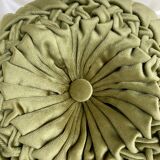 Vintage round pleated velvet cushion