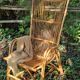 Large vintage rattan armchair