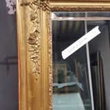 Miroir ancien doré patiné d'époque Louis-Philippe 87x142cm